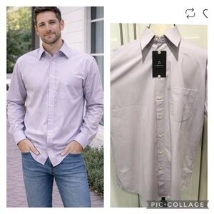 Violet color men’s long sleeve dress shirt